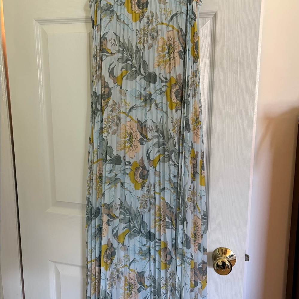 Vince Marine Garden Pleated Cami Dress